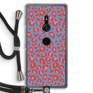 CaseCompany Leopard blue: Sony Xperia XZ2 Transparant Hoesje met koord