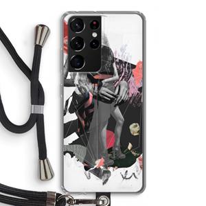 CaseCompany Dissimulation du réel: Samsung Galaxy S21 Ultra Transparant Hoesje met koord