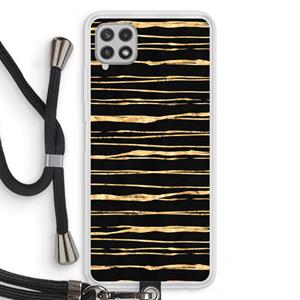 CaseCompany Gouden strepen: Samsung Galaxy A22 4G Transparant Hoesje met koord