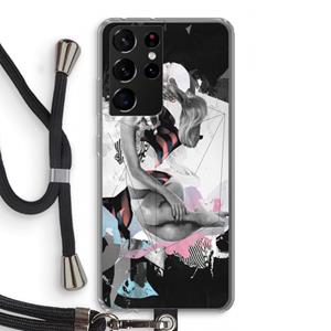 CaseCompany Camouflage de sommeil: Samsung Galaxy S21 Ultra Transparant Hoesje met koord