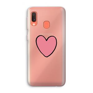 CaseCompany Hartje: Samsung Galaxy A20e Transparant Hoesje