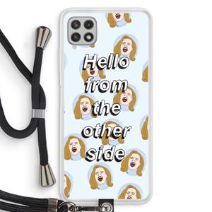 CaseCompany Hello: Samsung Galaxy A22 4G Transparant Hoesje met koord