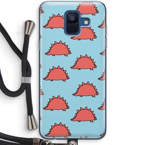 CaseCompany Dinosawrr: Samsung Galaxy A6 (2018) Transparant Hoesje met koord
