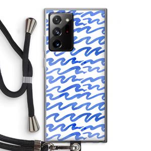 CaseCompany Blauwe golven: Samsung Galaxy Note 20 Ultra / Note 20 Ultra 5G Transparant Hoesje met koord