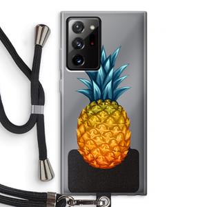 CaseCompany Grote ananas: Samsung Galaxy Note 20 Ultra / Note 20 Ultra 5G Transparant Hoesje met koord
