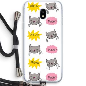 CaseCompany Meow: Samsung Galaxy J3 (2017) Transparant Hoesje met koord