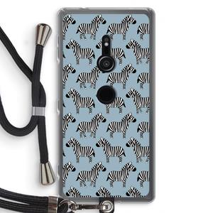 CaseCompany Zebra: Sony Xperia XZ2 Transparant Hoesje met koord