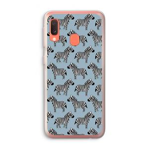 CaseCompany Zebra: Samsung Galaxy A20e Transparant Hoesje