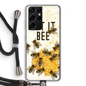 CaseCompany Let it bee: Samsung Galaxy S21 Ultra Transparant Hoesje met koord