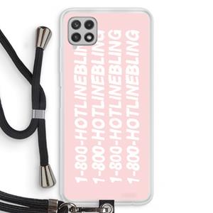 CaseCompany Hotline bling pink: Samsung Galaxy A22 4G Transparant Hoesje met koord