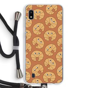 CaseCompany Croissant: Samsung Galaxy A10 Transparant Hoesje met koord