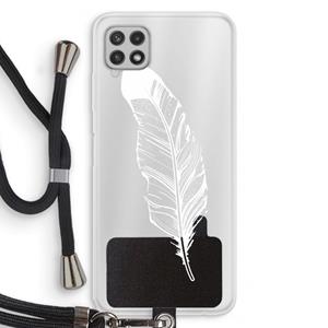 CaseCompany Pluim: Samsung Galaxy A22 4G Transparant Hoesje met koord