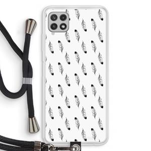 CaseCompany Pluimen: Samsung Galaxy A22 4G Transparant Hoesje met koord