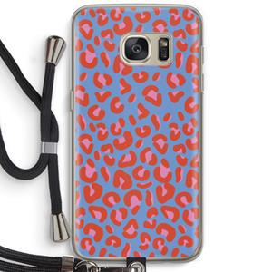 CaseCompany Leopard blue: Samsung Galaxy S7 Transparant Hoesje met koord
