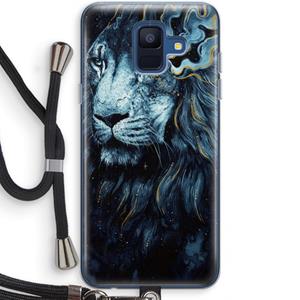 CaseCompany Darkness Lion: Samsung Galaxy A6 (2018) Transparant Hoesje met koord