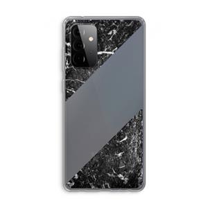 CaseCompany Zwart marmer: Samsung Galaxy A72 Transparant Hoesje