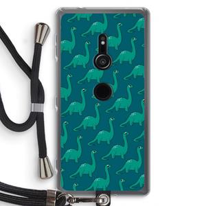 CaseCompany Diplodocus: Sony Xperia XZ2 Transparant Hoesje met koord