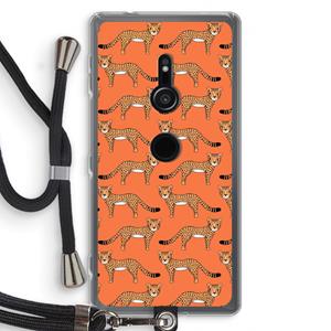 CaseCompany Cheetah: Sony Xperia XZ2 Transparant Hoesje met koord