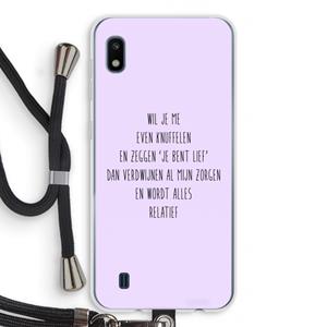 CaseCompany Relatief: Samsung Galaxy A10 Transparant Hoesje met koord