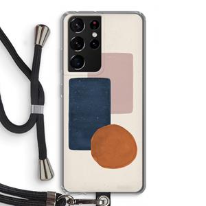 CaseCompany Geo #3: Samsung Galaxy S21 Ultra Transparant Hoesje met koord