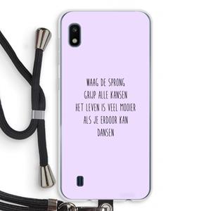 CaseCompany Sprong: Samsung Galaxy A10 Transparant Hoesje met koord