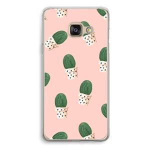 CaseCompany Cactusprint roze: Samsung Galaxy A3 (2016) Transparant Hoesje