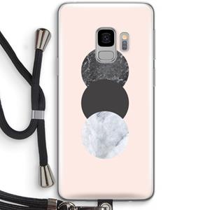 CaseCompany Marmeren cirkels: Samsung Galaxy S9 Transparant Hoesje met koord