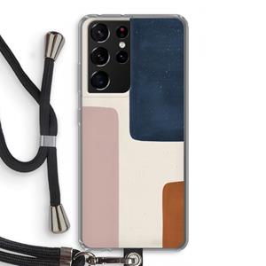 CaseCompany Geo #5: Samsung Galaxy S21 Ultra Transparant Hoesje met koord