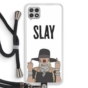 CaseCompany Slay All Day: Samsung Galaxy A22 4G Transparant Hoesje met koord
