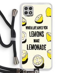 CaseCompany Lemonade: Samsung Galaxy A22 4G Transparant Hoesje met koord