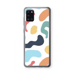 CaseCompany Memphis Shapes Blue: Samsung Galaxy A31 Transparant Hoesje