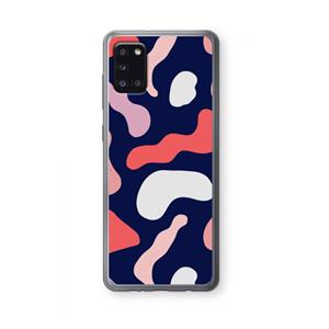 CaseCompany Memphis Shapes Pink: Samsung Galaxy A31 Transparant Hoesje