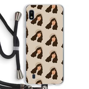 CaseCompany Bonjour mon amour: Samsung Galaxy A10 Transparant Hoesje met koord