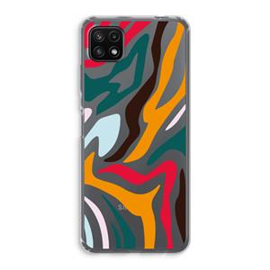 CaseCompany Colored Zebra: Samsung Galaxy A22 5G Transparant Hoesje
