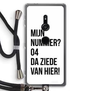 CaseCompany Da ziede van hier: Sony Xperia XZ2 Transparant Hoesje met koord