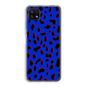 CaseCompany Blue Leopard: Samsung Galaxy A22 5G Transparant Hoesje