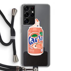 CaseCompany S(peach)less: Samsung Galaxy S21 Ultra Transparant Hoesje met koord