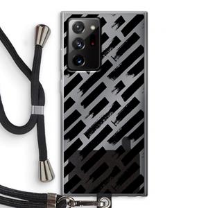 CaseCompany Zwarte vegen: Samsung Galaxy Note 20 Ultra / Note 20 Ultra 5G Transparant Hoesje met koord