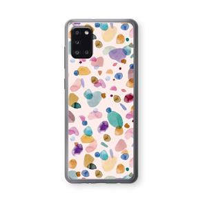 CaseCompany Terrazzo Memphis Pink: Samsung Galaxy A31 Transparant Hoesje