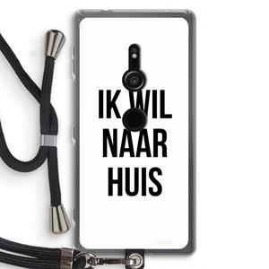 CaseCompany Ik wil naar huis: Sony Xperia XZ2 Transparant Hoesje met koord