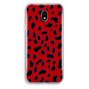 CaseCompany Red Leopard: Samsung Galaxy J3 (2017) Transparant Hoesje