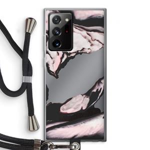 CaseCompany Roze stroom: Samsung Galaxy Note 20 Ultra / Note 20 Ultra 5G Transparant Hoesje met koord