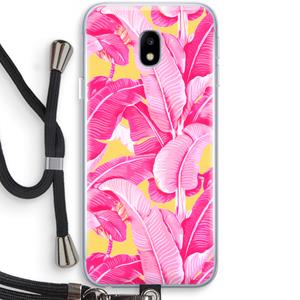 CaseCompany Pink Banana: Samsung Galaxy J3 (2017) Transparant Hoesje met koord