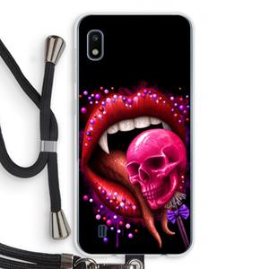CaseCompany Dodelijk zoet: Samsung Galaxy A10 Transparant Hoesje met koord