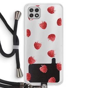 CaseCompany Framboosjes: Samsung Galaxy A22 4G Transparant Hoesje met koord