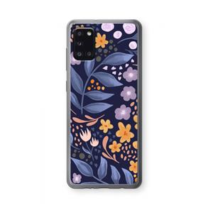 CaseCompany Flowers with blue leaves: Samsung Galaxy A31 Transparant Hoesje