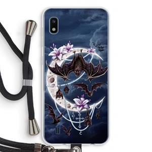 CaseCompany Vleermuizen Maan: Samsung Galaxy A10 Transparant Hoesje met koord