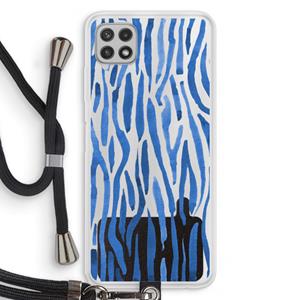 CaseCompany Blauwe nerven: Samsung Galaxy A22 4G Transparant Hoesje met koord