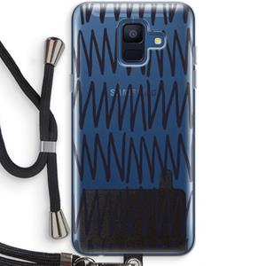 CaseCompany Marrakech Zigzag: Samsung Galaxy A6 (2018) Transparant Hoesje met koord