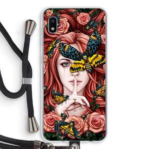 CaseCompany Lady Moth: Samsung Galaxy A10 Transparant Hoesje met koord